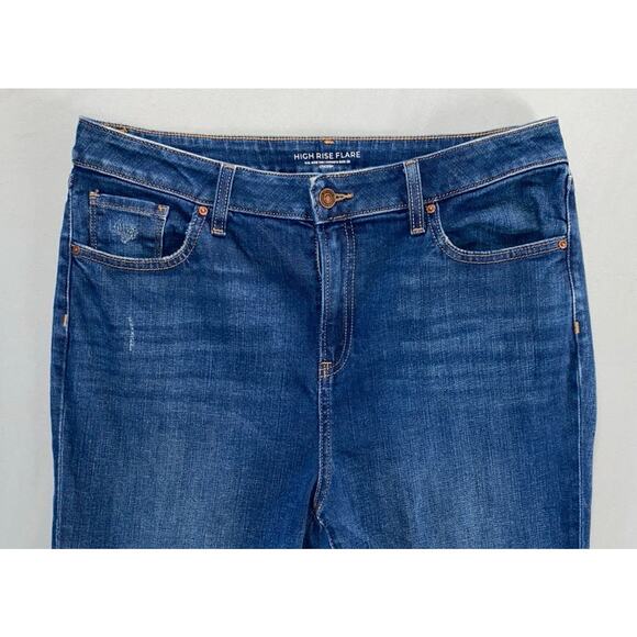 Chico's High Rise Flare Comfort Stretch Denim Jeans. Medium Wash, Women's 12R. - Picture 6 of 9